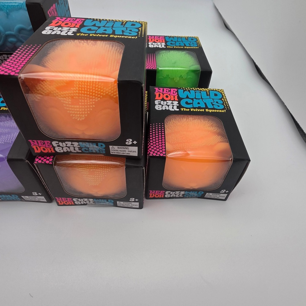 NeeDoh Fuzz Ball Wild Cats Sensory Fidget Toy Pick Your Color New Velvet Squeeze - Picture 8 of 8